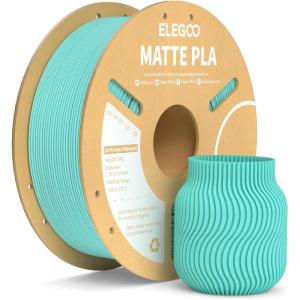 imageELEGOO Matte PLA Filament Matte White 2KG 175mm 3D Printer Filament Dimensional Accuracy  002mm 2pcs 1kg Carboard Spool 22lbs for Most FDM 3D PrintersTeal Green