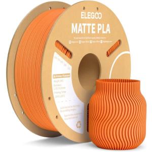 imageELEGOO Matte PLA Filament Matte White 2KG 175mm 3D Printer Filament Dimensional Accuracy  002mm 2pcs 1kg Carboard Spool 22lbs for Most FDM 3D PrintersOrange