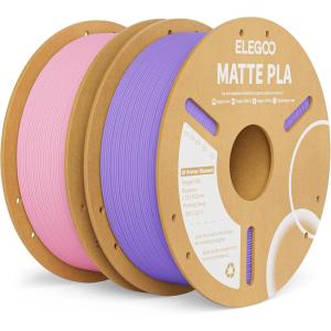 imageELEGOO Matte PLA Filament Matte White 2KG 175mm 3D Printer Filament Dimensional Accuracy  002mm 2pcs 1kg Carboard Spool 22lbs for Most FDM 3D PrintersLavender Purple  Sakura Pink