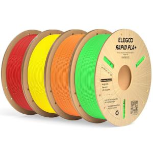 imageELEGOO Rapid PLA Plus Filament 175mm Black ampamp White 2KG PLA 3D Printer Filament for 600 mms High Speed Printing Dimensional Accuracy  002 mm 2 Pack 1kg Spool22lbs41kg Green orange yellow red