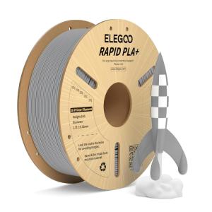 imageELEGOO Rapid PLA Plus Filament 175mm Black ampamp White 2KG PLA 3D Printer Filament for 600 mms High Speed Printing Dimensional Accuracy  002 mm 2 Pack 1kg Spool22lbs1kg Gray