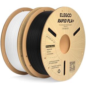imageELEGOO Rapid PLA Plus Filament 175mm Black ampamp White 2KG PLA 3D Printer Filament for 600 mms High Speed Printing Dimensional Accuracy  002 mm 2 Pack 1kg Spool22lbs21kg Black  White