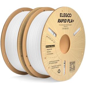 imageELEGOO Rapid PLA Plus Filament 175mm Black ampamp White 2KG PLA 3D Printer Filament for 600 mms High Speed Printing Dimensional Accuracy  002 mm 2 Pack 1kg Spool22lbs21kg White