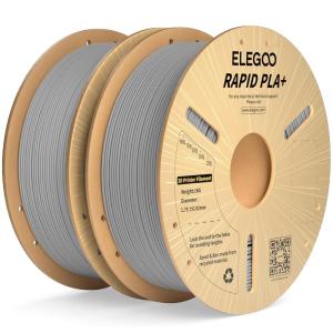 imageELEGOO Rapid PLA Plus Filament 175mm Black ampamp White 2KG PLA 3D Printer Filament for 600 mms High Speed Printing Dimensional Accuracy  002 mm 2 Pack 1kg Spool22lbs21kg Gray