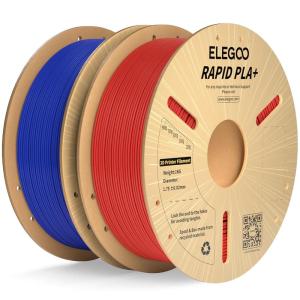 imageELEGOO Rapid PLA Plus Filament 175mm Black ampamp White 2KG PLA 3D Printer Filament for 600 mms High Speed Printing Dimensional Accuracy  002 mm 2 Pack 1kg Spool22lbs21kg Bluered