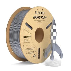 imageELEGOO Rapid PLA Plus Filament 175mm Black ampamp White 2KG PLA 3D Printer Filament for 600 mms High Speed Printing Dimensional Accuracy  002 mm 2 Pack 1kg Spool22lbs1kg Silver