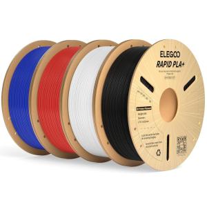 imageELEGOO Rapid PLA Plus Filament 175mm Black ampamp White 2KG PLA 3D Printer Filament for 600 mms High Speed Printing Dimensional Accuracy  002 mm 2 Pack 1kg Spool22lbs41kg Black white blue red