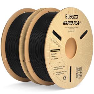 imageELEGOO Rapid PLA Plus Filament 175mm Black ampamp White 2KG PLA 3D Printer Filament for 600 mms High Speed Printing Dimensional Accuracy  002 mm 2 Pack 1kg Spool22lbs21kg Black