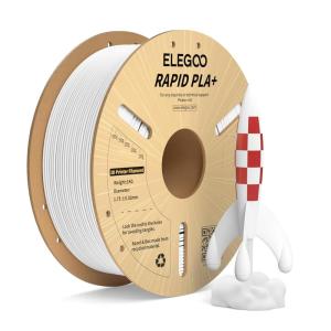 imageELEGOO Rapid PLA Plus Filament 175mm Black ampamp White 2KG PLA 3D Printer Filament for 600 mms High Speed Printing Dimensional Accuracy  002 mm 2 Pack 1kg Spool22lbs1kg White
