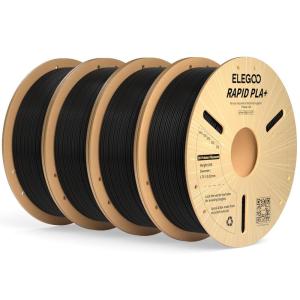 imageELEGOO Rapid PLA Plus Filament 175mm Black ampamp White 2KG PLA 3D Printer Filament for 600 mms High Speed Printing Dimensional Accuracy  002 mm 2 Pack 1kg Spool22lbs41kg Black