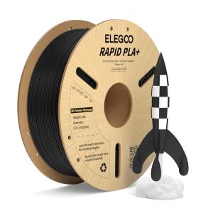 imageELEGOO Rapid PLA Plus Filament 175mm Black ampamp White 2KG PLA 3D Printer Filament for 600 mms High Speed Printing Dimensional Accuracy  002 mm 2 Pack 1kg Spool22lbs1kg Black