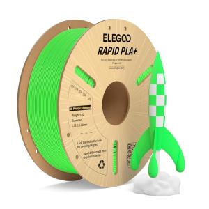 imageELEGOO Rapid PLA Plus Filament 175mm Black ampamp White 2KG PLA 3D Printer Filament for 600 mms High Speed Printing Dimensional Accuracy  002 mm 2 Pack 1kg Spool22lbs1kg Green