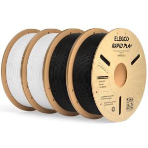imageELEGOO Rapid PLA Plus Filament 175mm Black ampamp White 2KG PLA 3D Printer Filament for 600 mms High Speed Printing Dimensional Accuracy  002 mm 2 Pack 1kg Spool22lbs41kg Black  White
