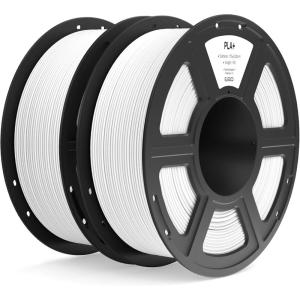 imageELEGOO PLA Filament 175mm White 1KG High Toughness PLA Plus 3D Printer Filament Dimensional Accuracy  002mm 1kg Spool22lbs Fits for Most FDM 3D Printers2pcs White
