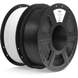 imageELEGOO PLA Filament 175mm White 1KG High Toughness PLA Plus 3D Printer Filament Dimensional Accuracy  002mm 1kg Spool22lbs Fits for Most FDM 3D PrintersBlack  White