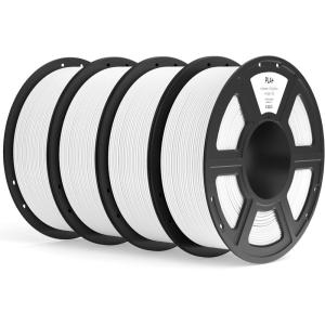 imageELEGOO PLA Filament 175mm White 1KG High Toughness PLA Plus 3D Printer Filament Dimensional Accuracy  002mm 1kg Spool22lbs Fits for Most FDM 3D Printers4pcs White