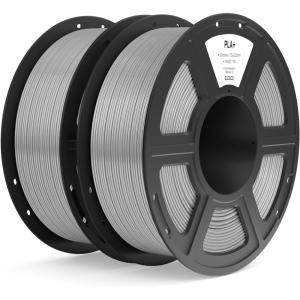 imageELEGOO PLA Filament 175mm White 1KG High Toughness PLA Plus 3D Printer Filament Dimensional Accuracy  002mm 1kg Spool22lbs Fits for Most FDM 3D Printers2pcs Gray