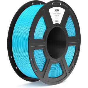 imageELEGOO PLA Filament 175mm White 1KG High Toughness PLA Plus 3D Printer Filament Dimensional Accuracy  002mm 1kg Spool22lbs Fits for Most FDM 3D PrintersSky Blue