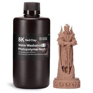 image:imageELEGOO Water Washable 3D Printer Resin 20 Fast Curing Photopolymer Resin for Mars Saturn Jupiter MSLA DLP LCD 3D Printing 385405nm UV Curing 3D Printing Liquid Blue 1000gRed Clay