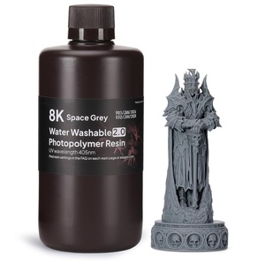 image:imageELEGOO Water Washable 3D Printer Resin 20 Fast Curing Photopolymer Resin for Mars Saturn Jupiter MSLA DLP LCD 3D Printing 385405nm UV Curing 3D Printing Liquid Blue 1000gSpace Grey