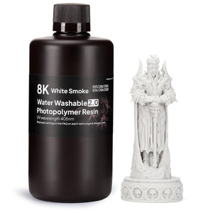 image:imageELEGOO Water Washable 3D Printer Resin 20 Fast Curing Photopolymer Resin for Mars Saturn Jupiter MSLA DLP LCD 3D Printing 385405nm UV Curing 3D Printing Liquid Blue 1000gWhite Smoke