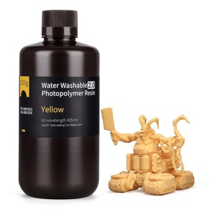 image:imageELEGOO Water Washable 3D Printer Resin 20 Fast Curing Photopolymer Resin for Mars Saturn Jupiter MSLA DLP LCD 3D Printing 385405nm UV Curing 3D Printing Liquid Blue 1000gYellow