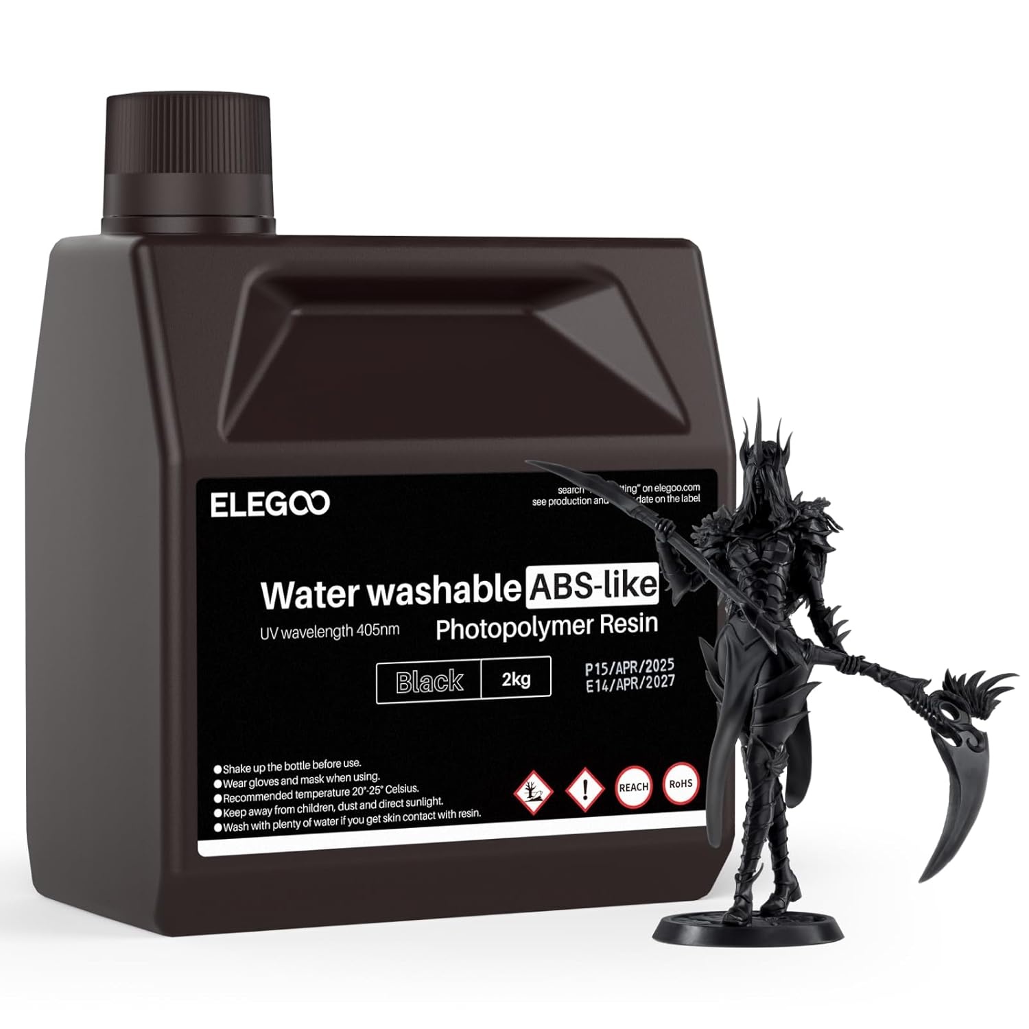 image:imageELEGOO 8K Water Washable ABSLike Resin for 3D Prints High Toughness Low Odor Perfect for Miniatures Prototypes amp Functional Parts Compatible with MSLADLPLCD 3D Printers Red Clay 2000gBlack