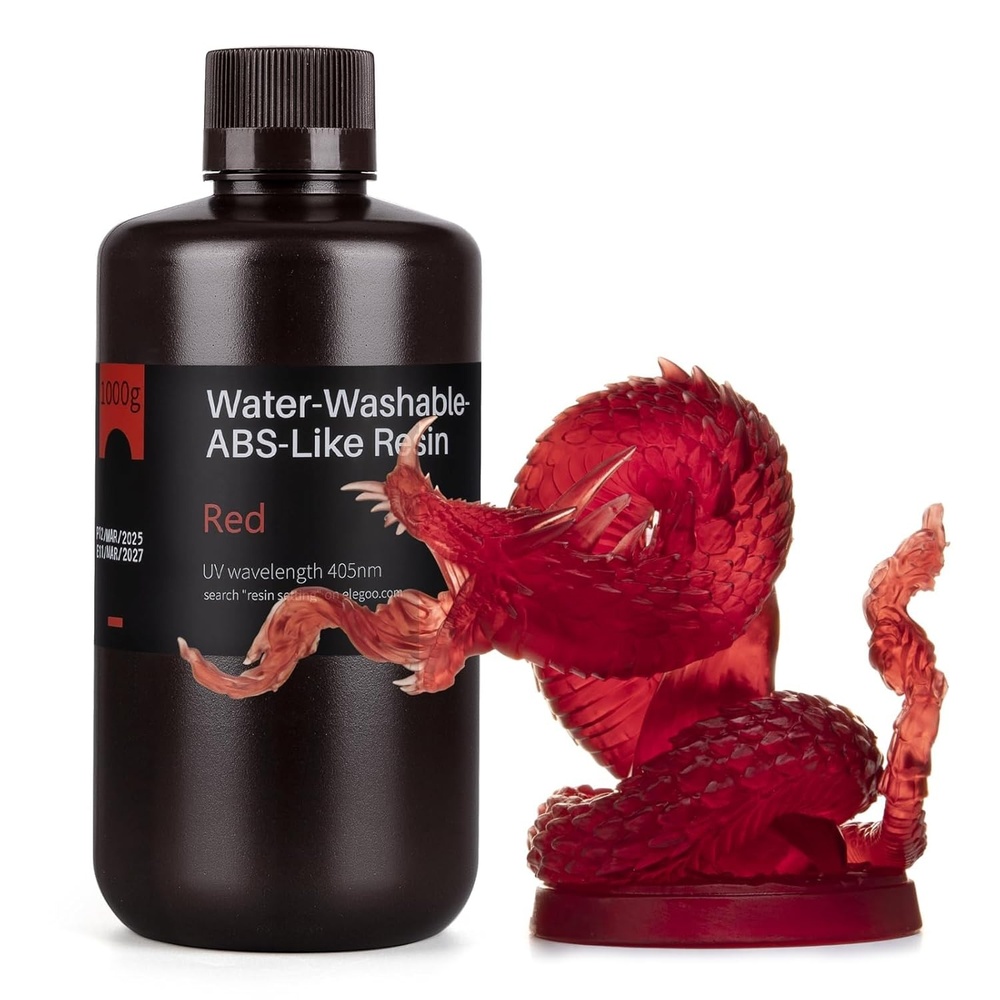 image:imageELEGOO 8K Water Washable ABSLike Resin for 3D Prints High Toughness Low Odor Perfect for Miniatures Prototypes amp Functional Parts Compatible with MSLADLPLCD 3D Printers Red Clay 2000gClear Red