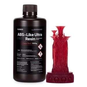 image:imageELEGOO ABSLike Ultra Resin with Extra Strength and Toughness Compatible with MSLADLPLCD Resin 3D Printer Perfect 3D Printer Resin for Tool Application Clear Red 1000gClear Red
